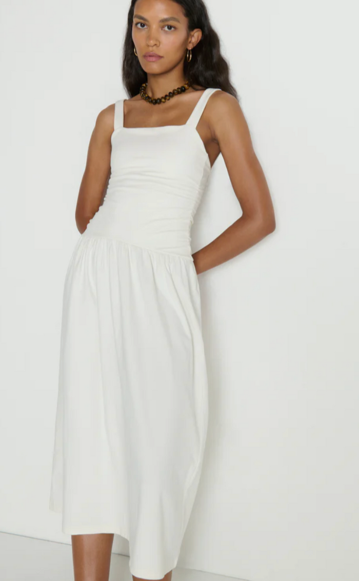 JENNIE MIDI DRESS IN PORCELAIN
