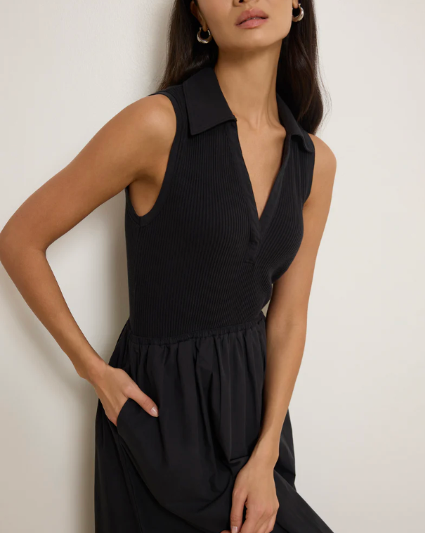 JESSICA MIDI DRESS IN BLACK