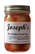 NolaCajun Joseph's Hot Pickled Quail Eggs Louisiana spicy pickled quail egg jar