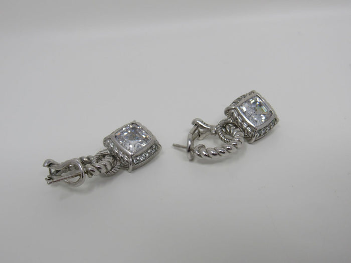 Judith-Ripka-Collection-Hoop-Earrings-with-Dangle-Gems-Female-Adult-482 2