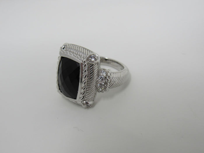 Judith-Ripka-Collection-Ring-Black-Gemstone-Female-Adult-Size-8-Solid-476 2