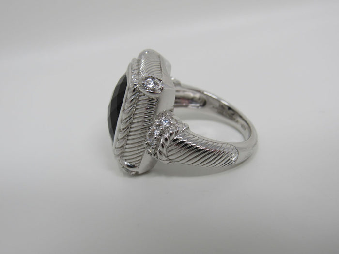 Judith-Ripka-Collection-Ring-Black-Gemstone-Female-Adult-Size-8-Solid-476 4