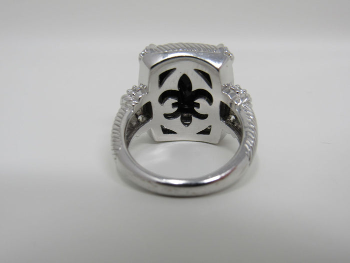 Judith-Ripka-Collection-Ring-Black-Gemstone-Female-Adult-Size-8-Solid-476 5