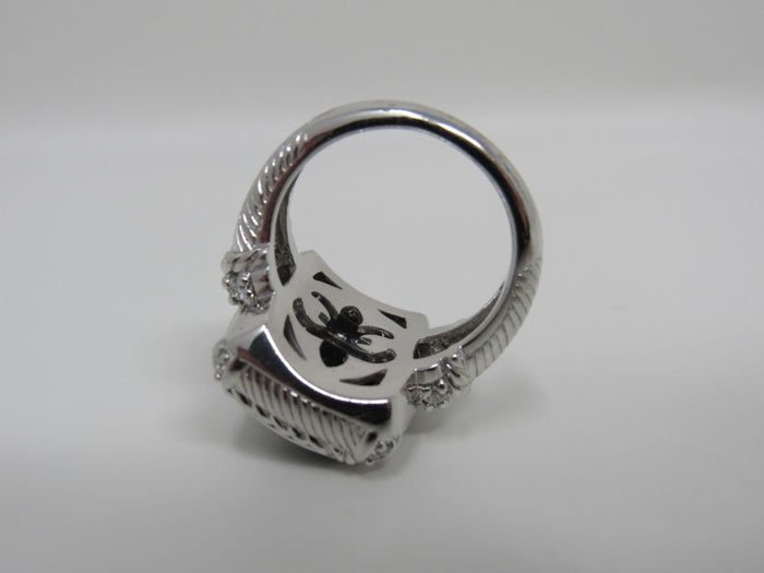 Judith-Ripka-Collection-Ring-Black-Gemstone-Female-Adult-Size-8-Solid-476 8