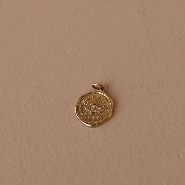Katie Waltman Jewelry Gold Wax Seal Bee Charm
