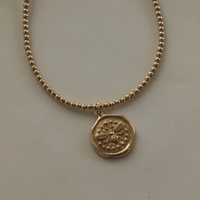 Katie Waltman Jewelry Gold Wax Seal Bee Charm