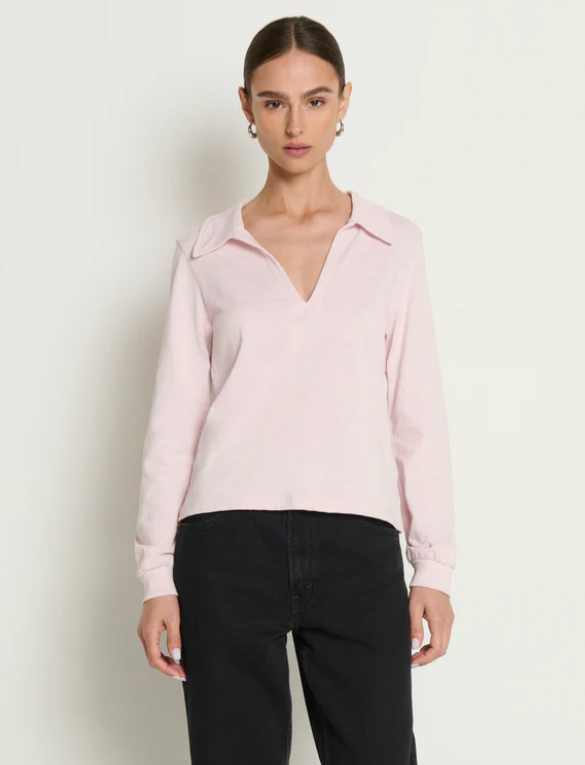 KIMBERLY POLO TEE IN BLUSH