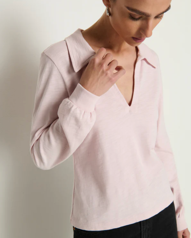 KIMBERLY POLO TEE IN BLUSH