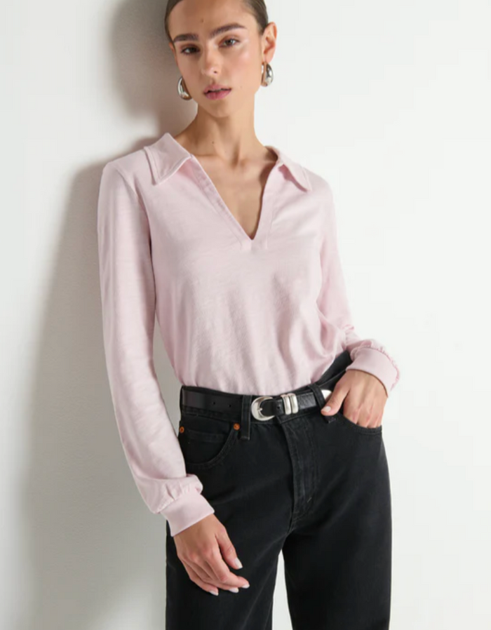 KIMBERLY POLO TEE IN BLUSH
