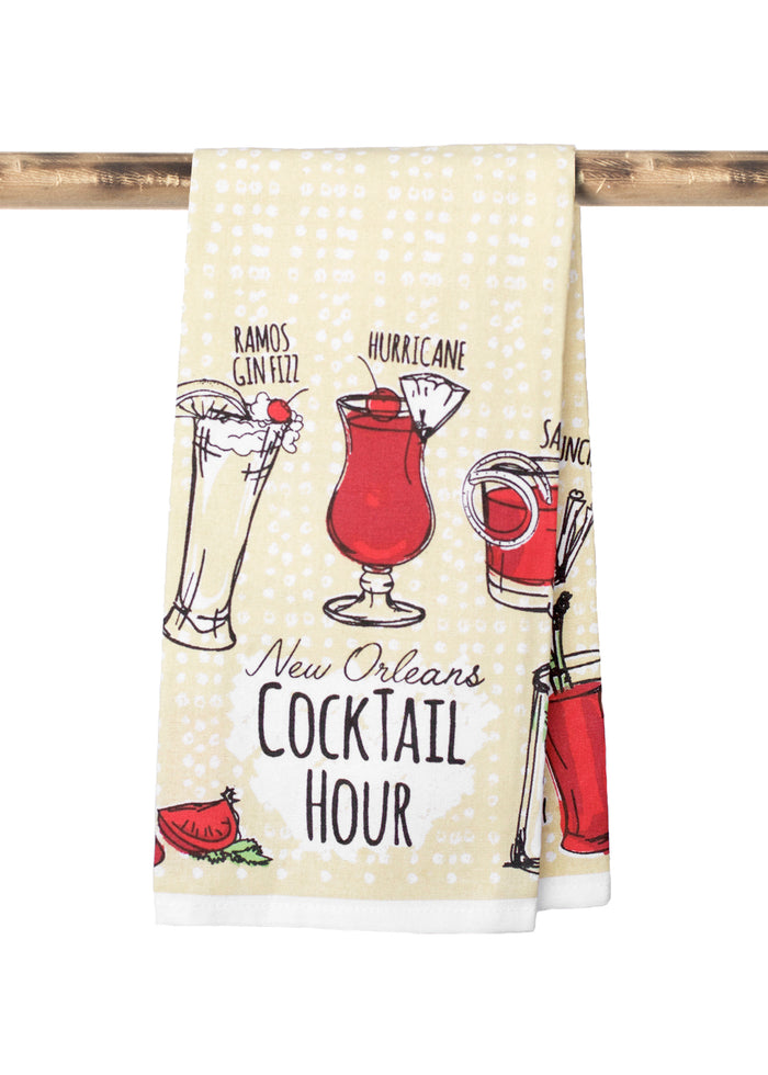 NolaCajun Kitchen Towel Cocktail Hour Louisiana Cocktail Kitchen Towel New Orleans