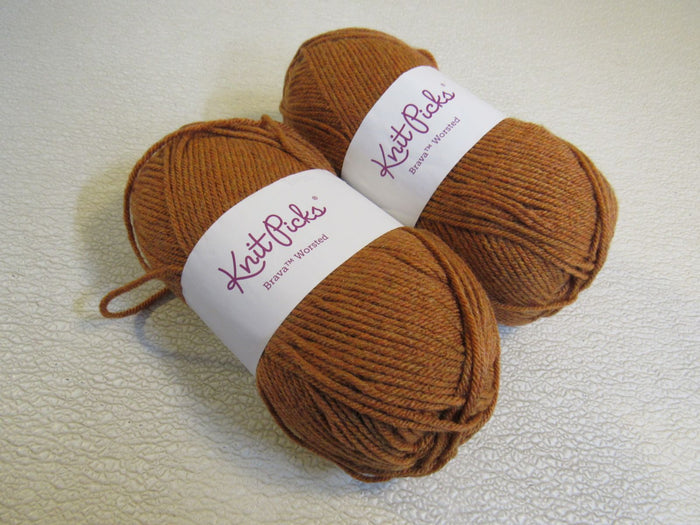 Knit-Picks-Brava-Worsted-Yarn-Persimmon-2-Skeins-218-Yards-Each-Golden-Brown-126 2