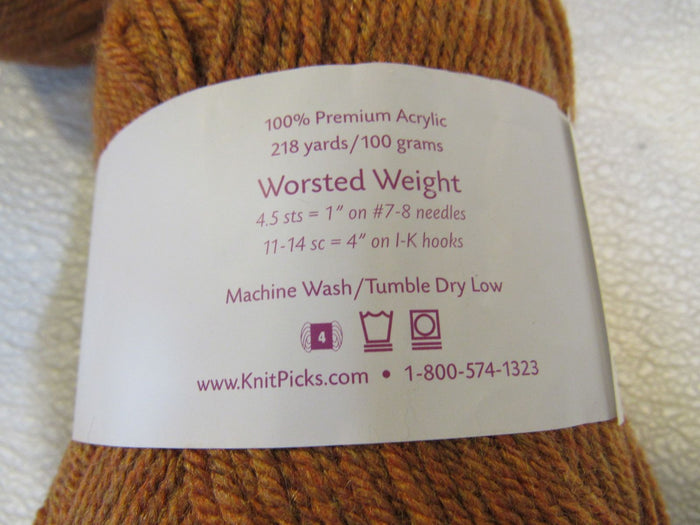 Knit-Picks-Brava-Worsted-Yarn-Persimmon-2-Skeins-218-Yards-Each-Golden-Brown-126 6
