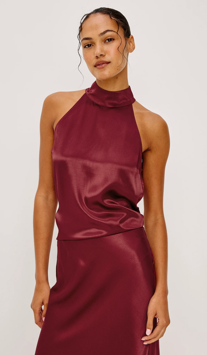 LEAH TOP IN GARNET