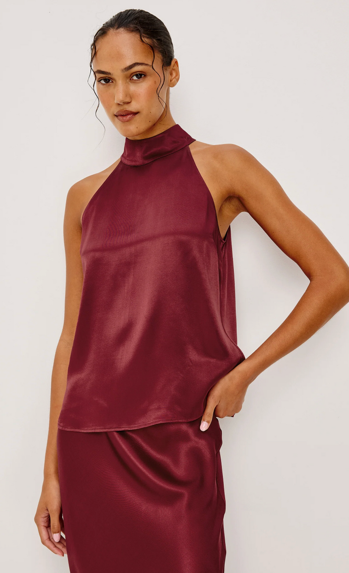 LEAH TOP IN GARNET