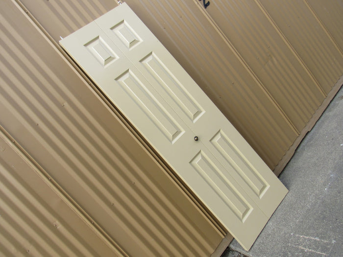 Left Side Bifold Closet Door 78-in x 24-in Dark Beige Masonite