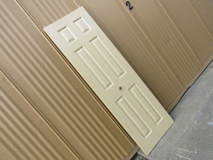 Left Side Bifold Closet Door 78-in x 24-in Dark Beige Masonite