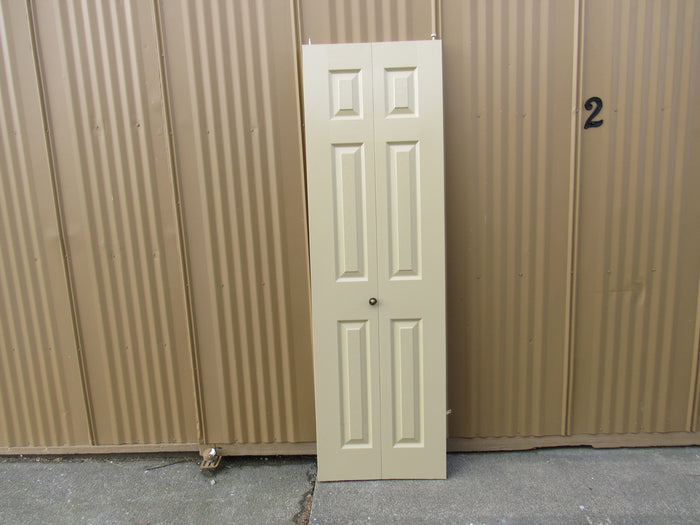 Left Side Bifold Closet Door 78-in x 24-in Dark Beige Masonite
