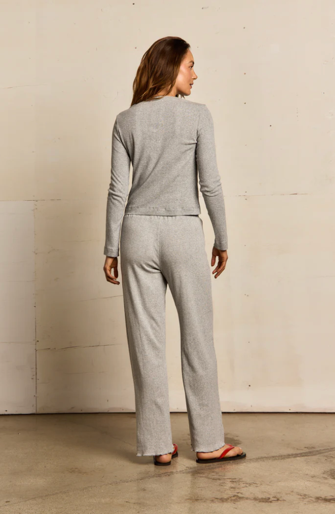 LILA POINTELLE LS CARDIGAN H. GREY