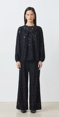 LILY LACE TOP IN NOIR
