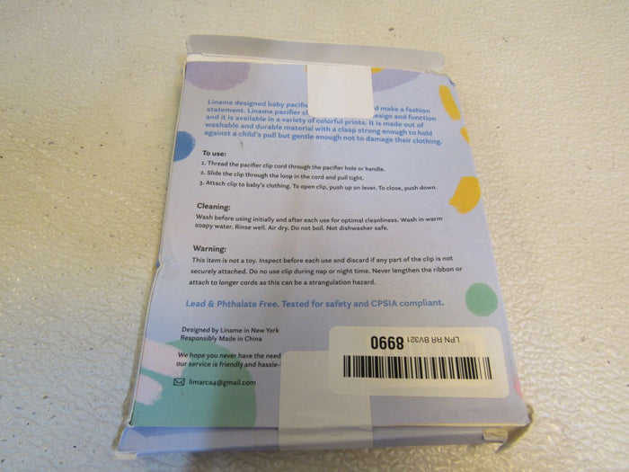 Liname-Pacifer-Clips-Lot-of-4-Multicolored-10-in-Tested-For-Saftey-184 8