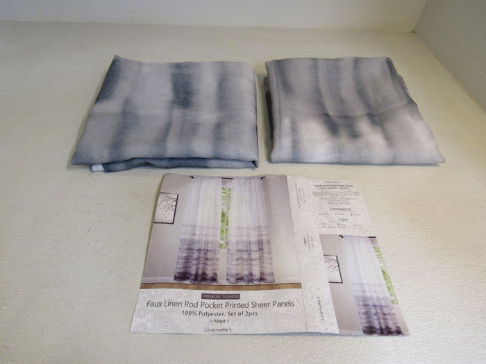 Linentalks-Curtains-Faux-Lined-Rod-Pocket-Printed-Sheer-Panels-52in-x-95in-Maya-114 3