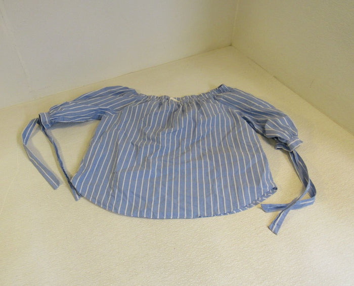 Top-Blouse-Off-The-Shoulder-Female-Adult-Size-8-Striped-382 3
