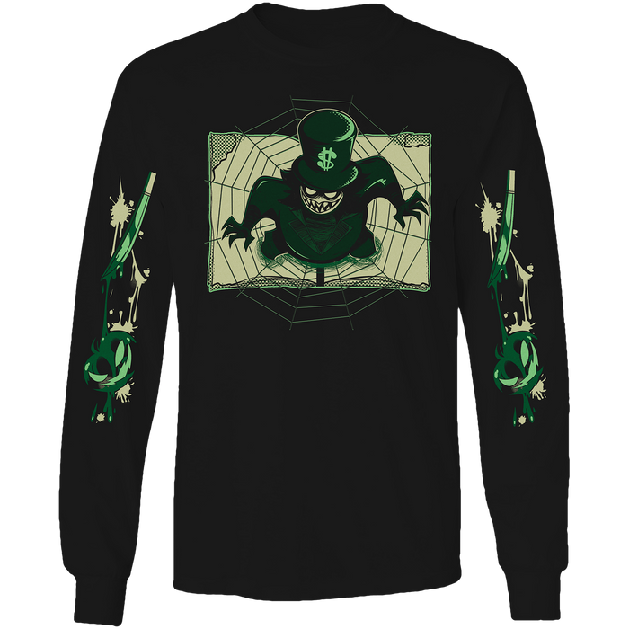 Long Sleeve Shirt - Mammon Halloween Slasher w/Printed Sleeves *LIMITED STOCK*