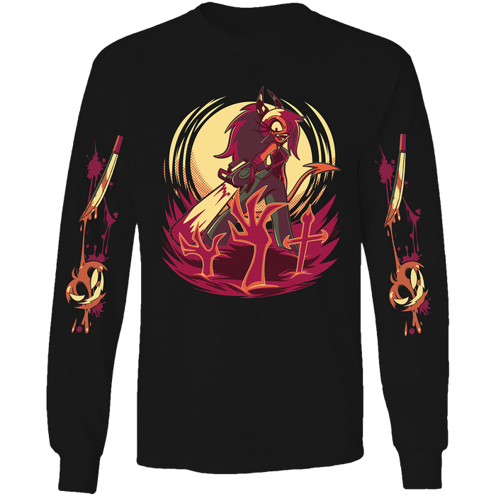 Long Sleeve Shirt - Sallie May Halloween Slasher w/Printed Sleeves *LIMITED STOCK*