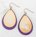 NolaCajun Louisiana Pride Earrings Purple and Gold Louisiana Tiger Spirit Jewelry New Orleans