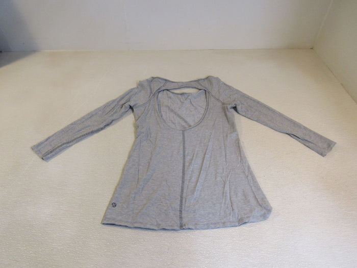 Lululemon-Athletic-Long-Sleeve-T-Shirt-Gray-Open-Back-Luon-Female-Size-6-554 4