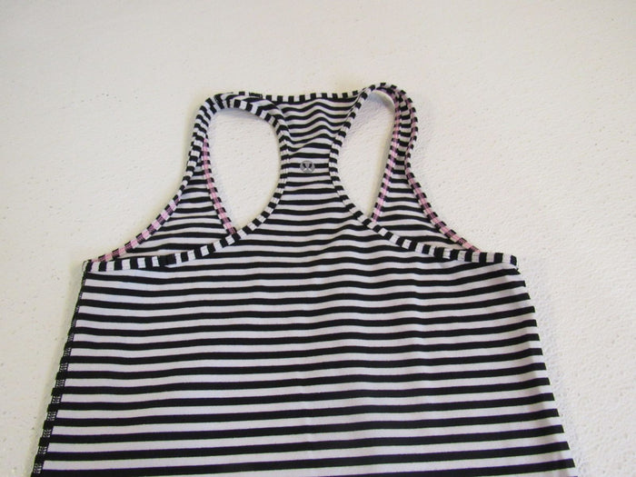 Lululemon-Athletic-Tank-Top-Black-White-Striped-Racerback-Size-6-8-Luon-Female-224 5