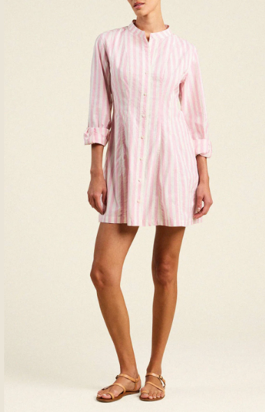 MARINA DRESS IN PINK STRIPE