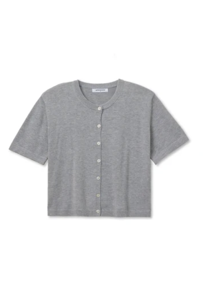 MAUDE COTTON S/S CARDIGAN IN WHITE