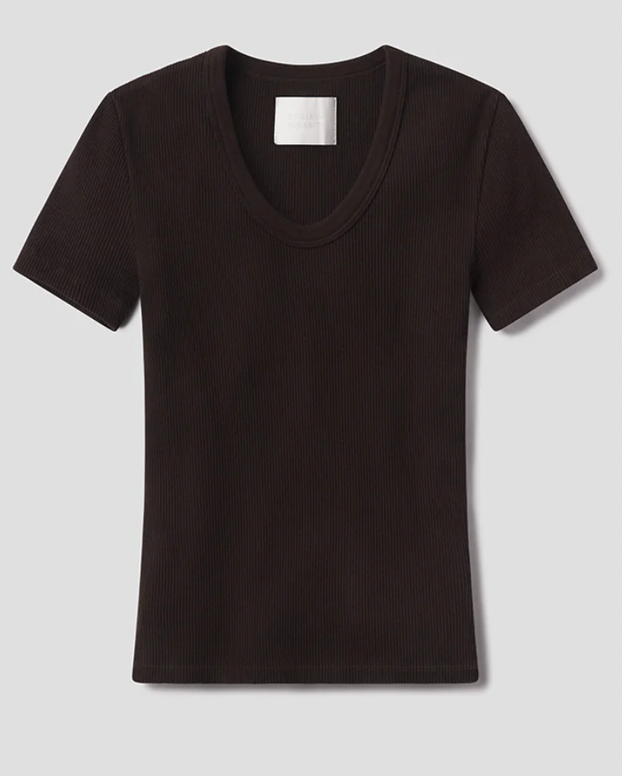 MAUDE U NECK TEE IN COCA