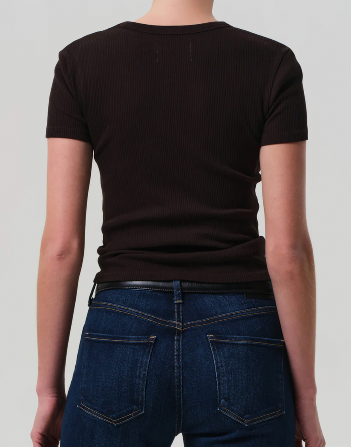 MAUDE U NECK TEE IN COCA