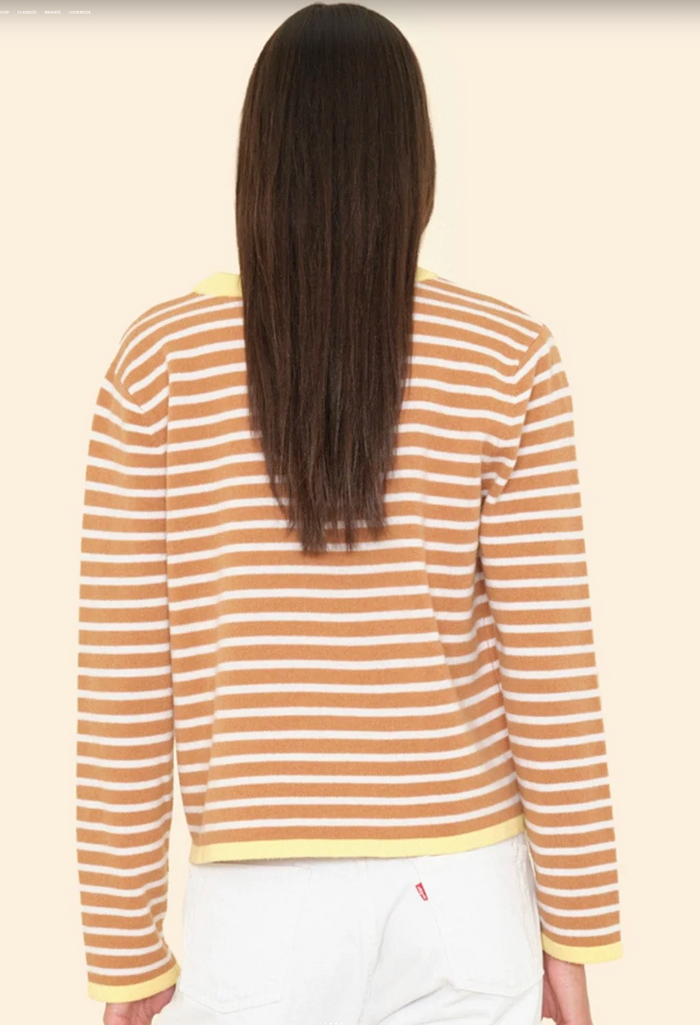 MAXWELL SWEATER IN CAMEL STRIPE