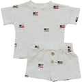 Mebie Baby Flag Button Short Set