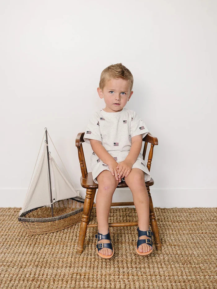 Mebie Baby Flag Button Short Set