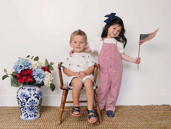 Mebie Baby Flag Button Short Set