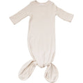Mebie Baby Vanilla Organic Cotton Ribbed Knot Gown