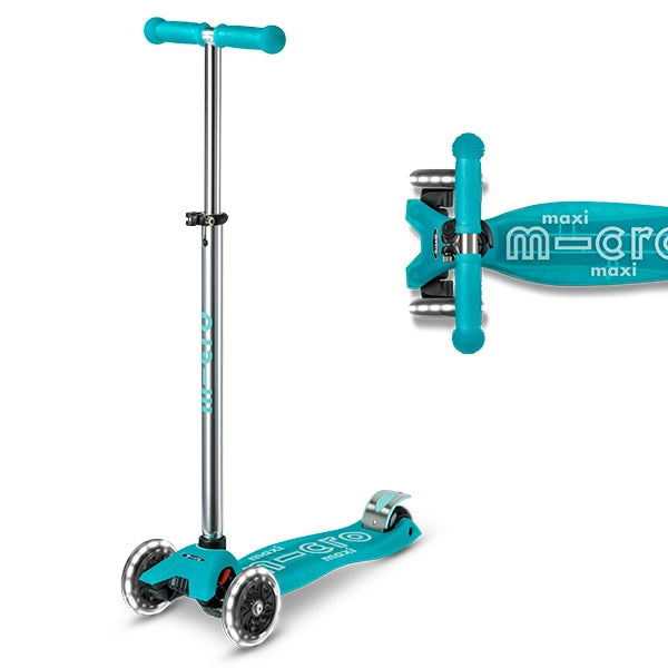 Micro Kickboard Maxi Glow Plus LED Scooter in Jelly Green
