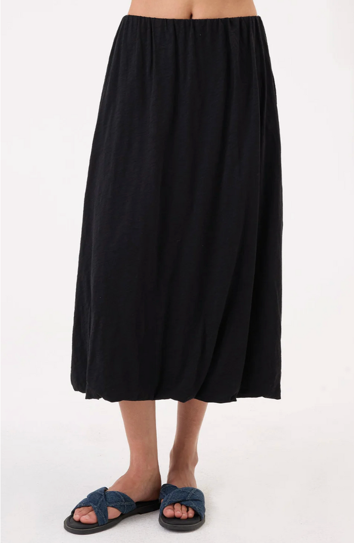MIDI BUBBLE SKIRT IN BLACK