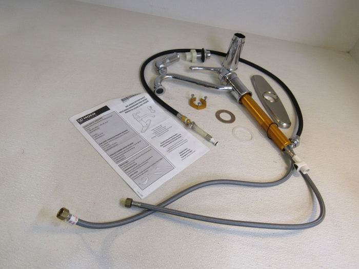Moen-One-Handle-Kitchen-Faucet-With-Sprayer-Function-Chrome-High-Arc-612 1