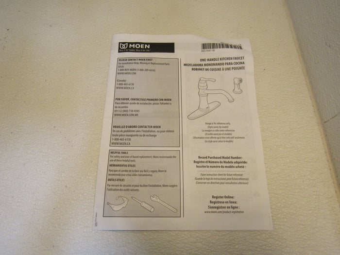 Moen-One-Handle-Kitchen-Faucet-With-Sprayer-Function-Chrome-High-Arc-612 6
