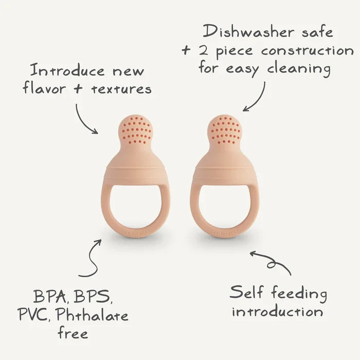 Mushie Silicone Fresh Food Feeder 2-Pack - Shifting Sands