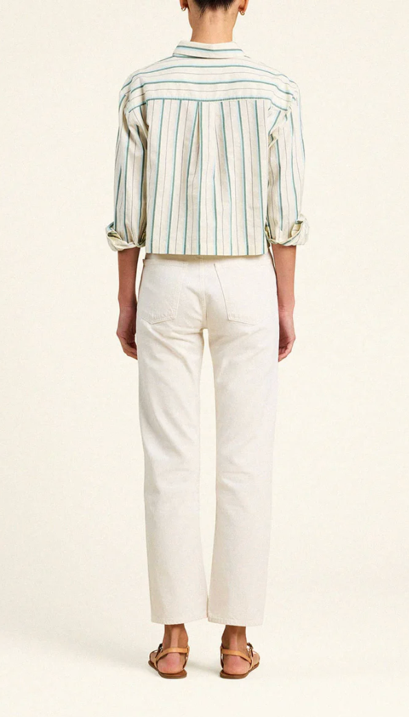 NESSA SHIRT IN VERDE STRIPES