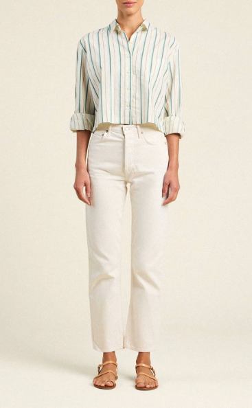 NESSA SHIRT IN VERDE STRIPES