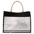 NolaCajun New Orleans Skyline Jute Pocket Tote Louisiana Skyline Bag New Orleans