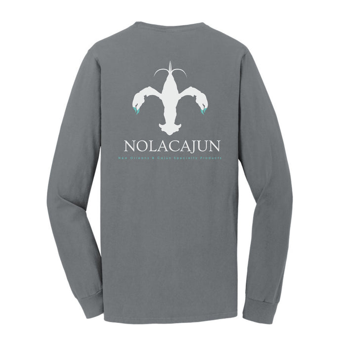 NolaCajun Long Sleeve Logo Tshirt Red Back View Louisiana Cajun Pride New Orleans