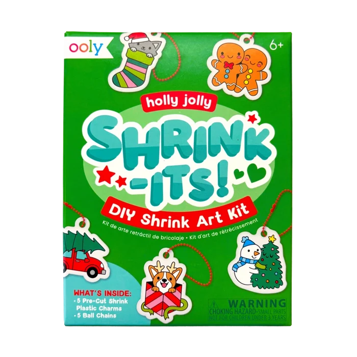OOLY Mini Shrink-Its! Diy Shrink Art Kit - Holly Jolly